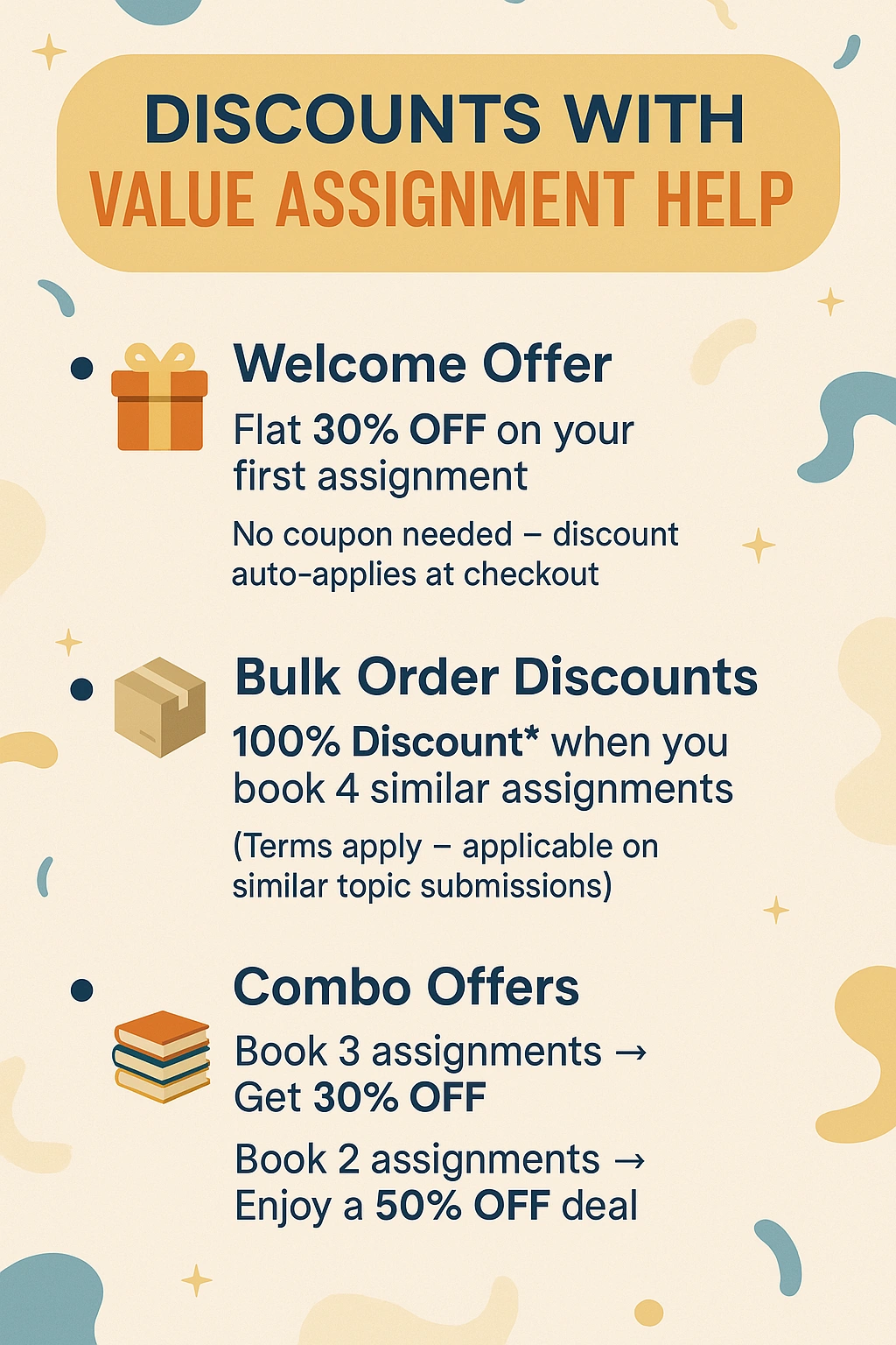 Discount Offer with Value Assignment help